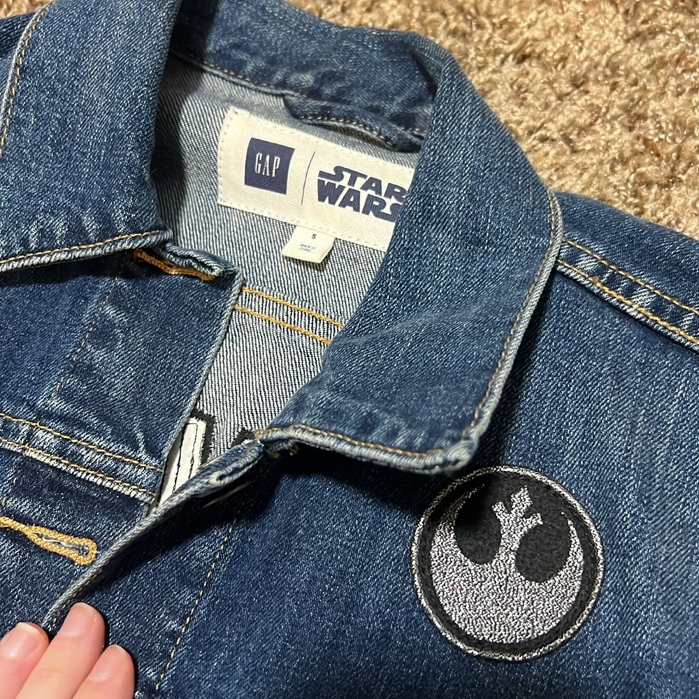 GAP Star Wars metallic sequin detail denim jean jacket - Picture 4 of 4